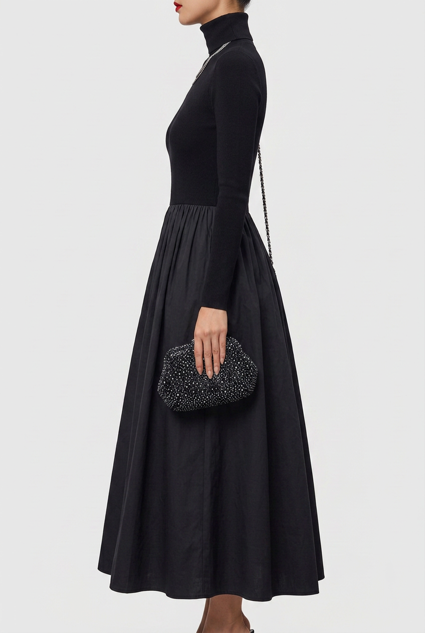 Jean | Graceful Cut-Out Knit Fall Wedding Guest Midi Dress