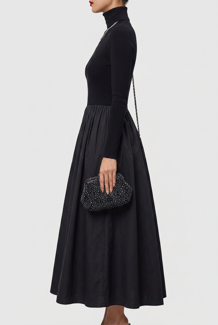 Jean | Graceful Cut-Out Knit Fall Wedding Guest Midi Dress