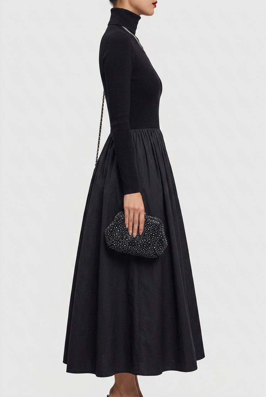 Jean | Graceful Cut-Out Knit Fall Wedding Guest Midi Dress
