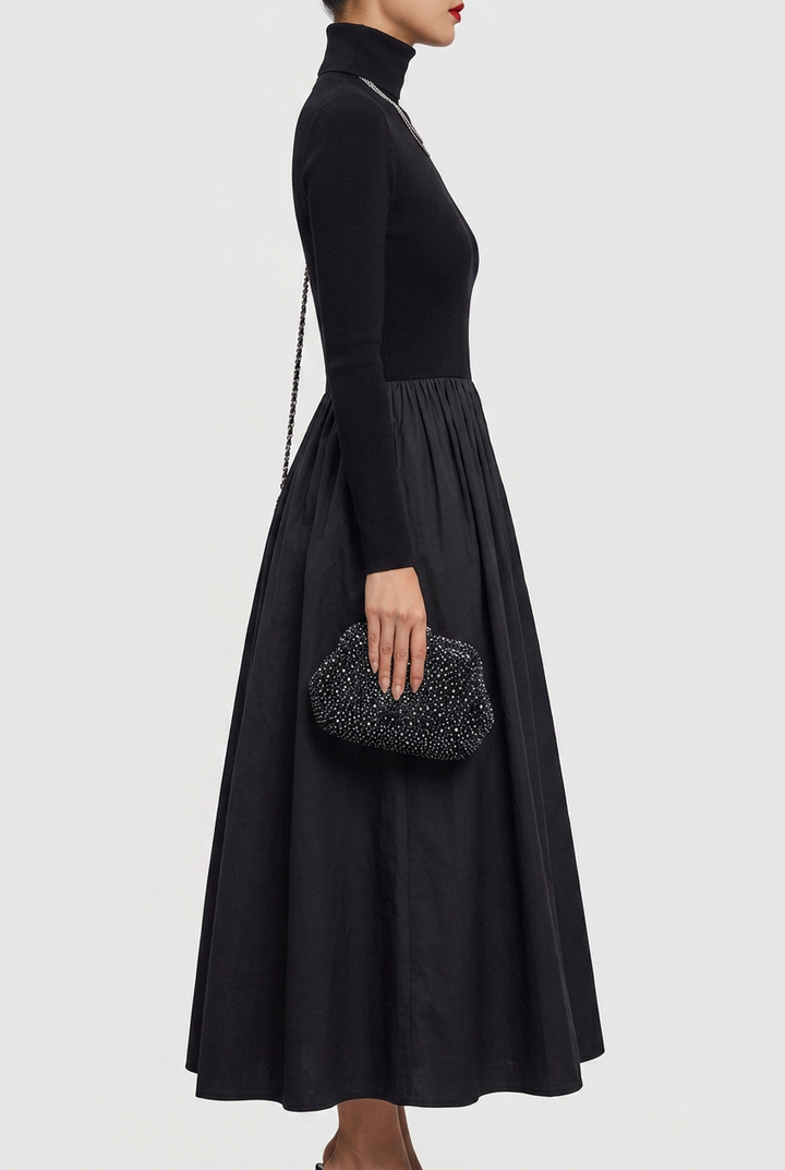 Jean | Graceful Cut-Out Knit Fall Wedding Guest Midi Dress