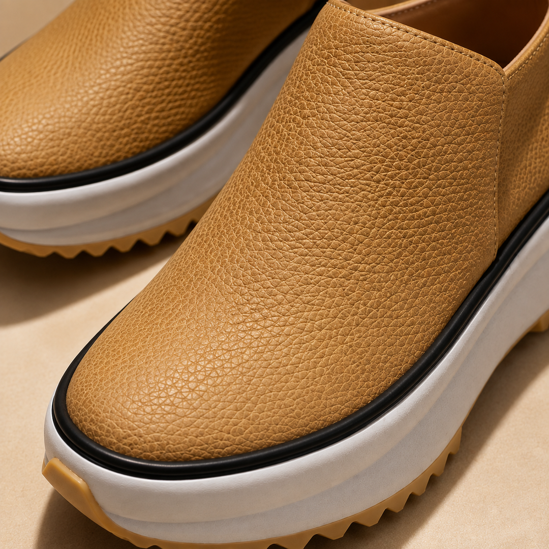 Jean | Polished Side Zip Platform Ankle Boots