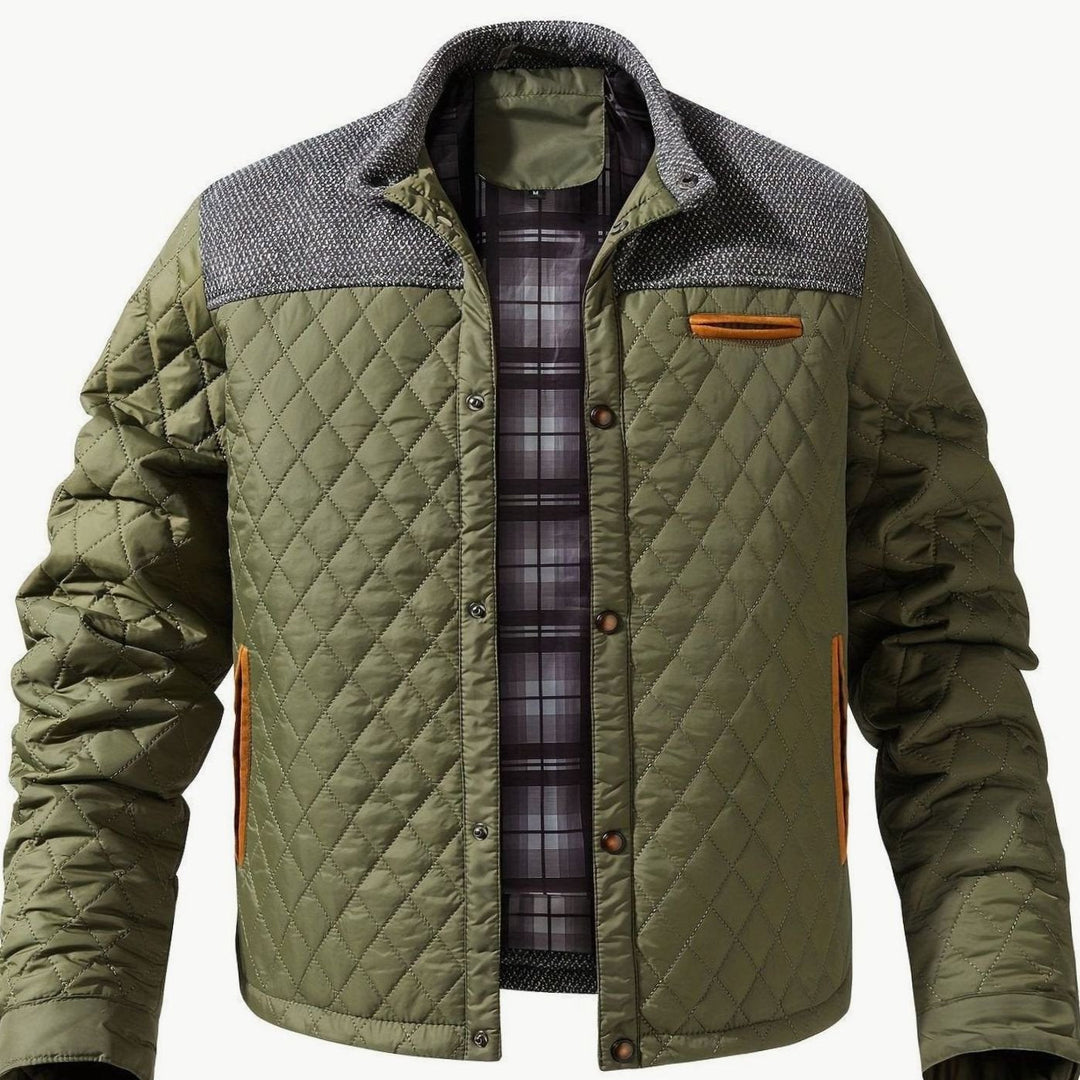 Jeffrey | Diamond Quilted Snap Front Mens Puffer Jacket
