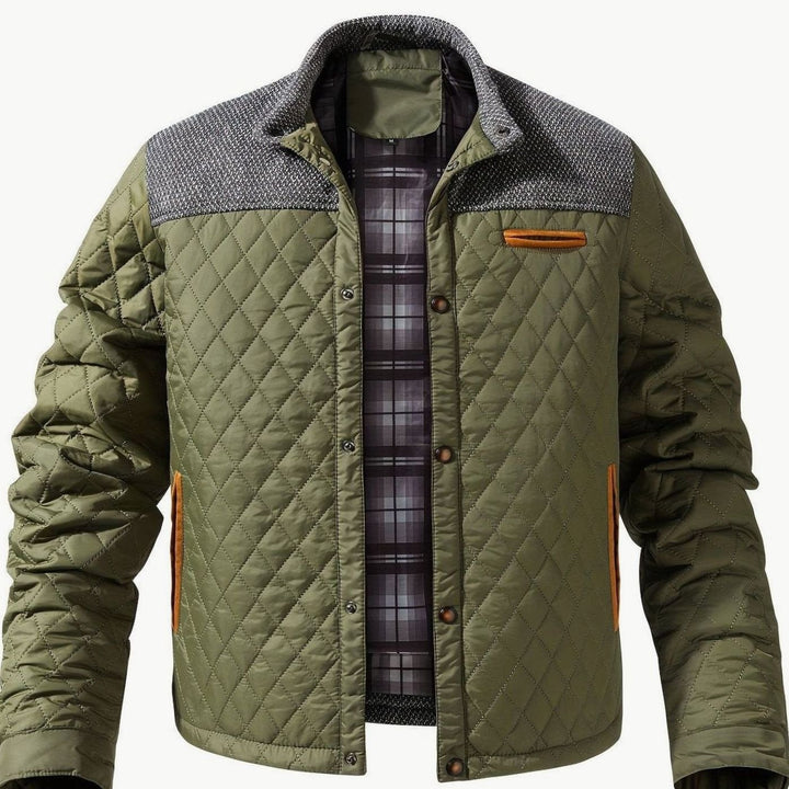 Jeffrey | Diamond Quilted Snap Front Mens Puffer Jacket