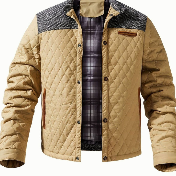 Jeffrey | Diamond Quilted Snap Front Mens Puffer Jacket