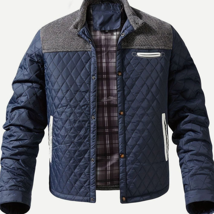 Jeffrey | Diamond Quilted Snap Front Mens Puffer Jacket