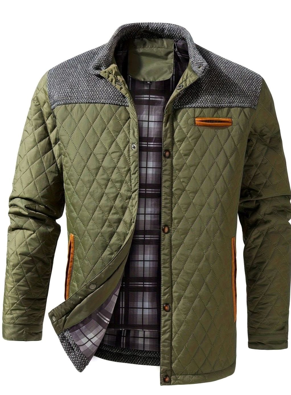 Jeffrey | Diamond Quilted Snap Front Mens Puffer Jacket