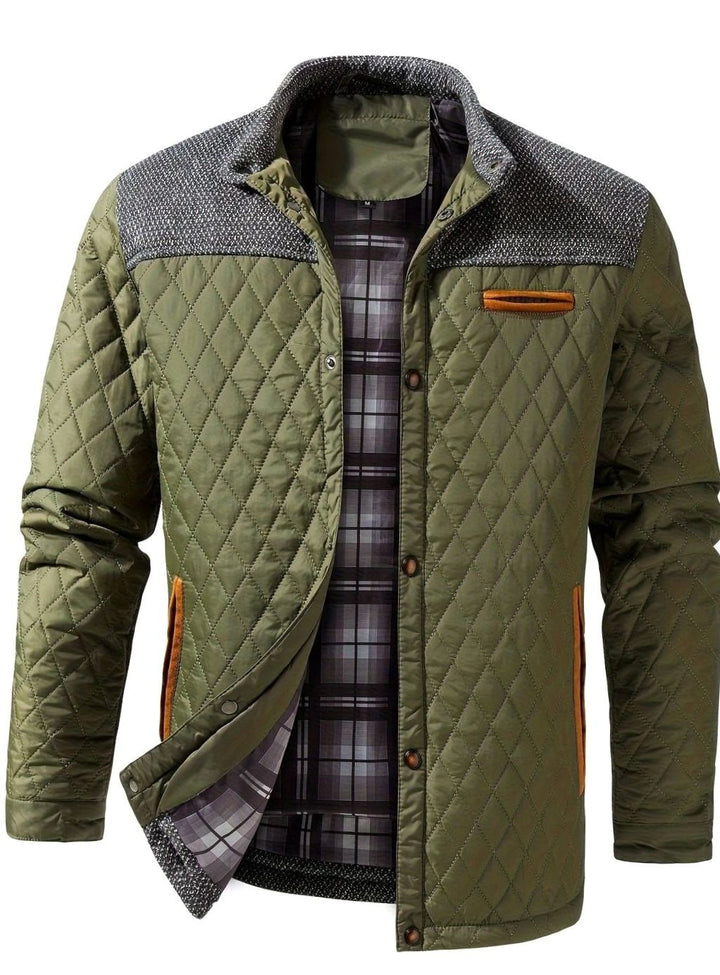 Jeffrey | Diamond Quilted Snap Front Mens Puffer Jacket