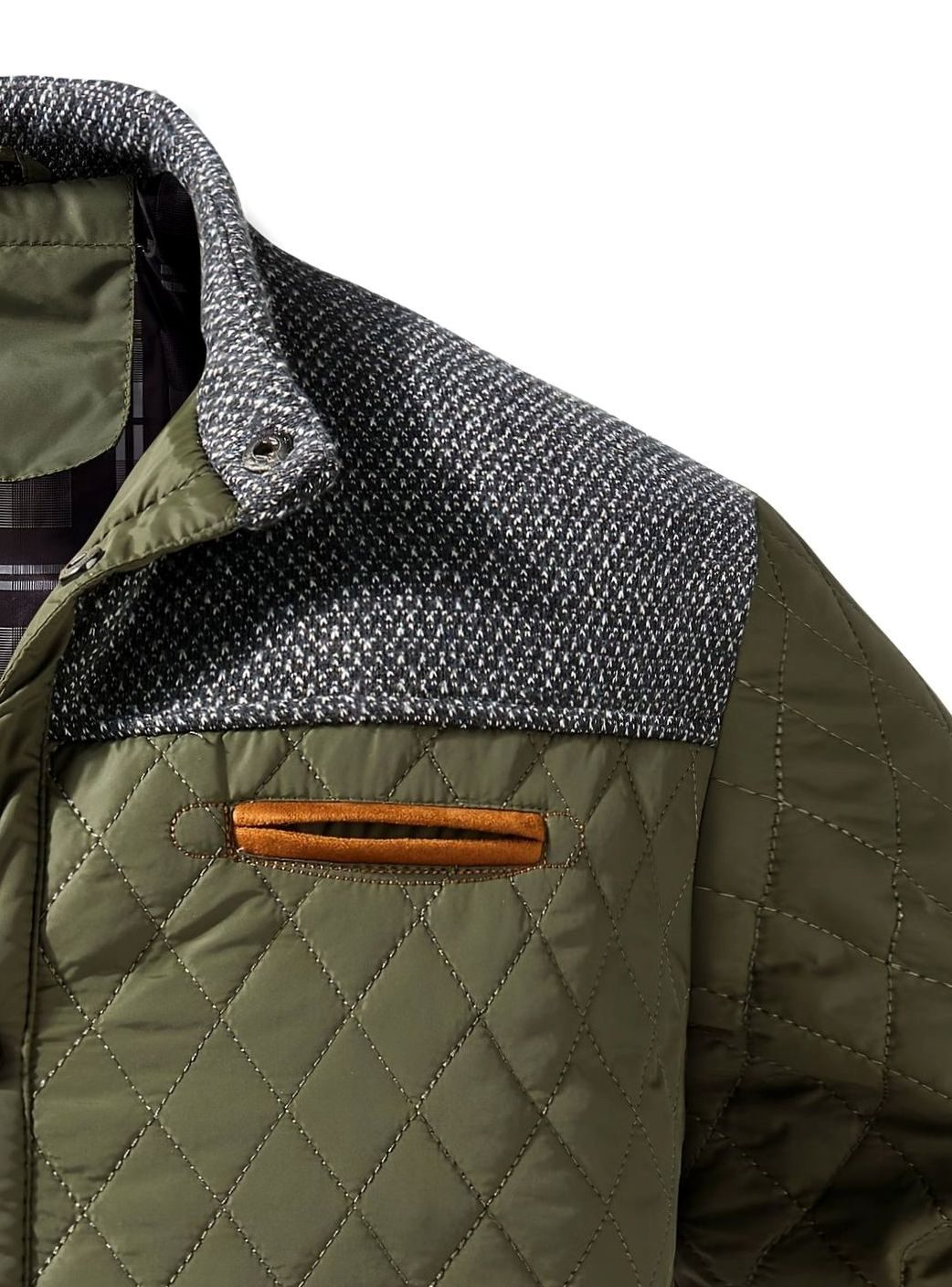 Jeffrey | Diamond Quilted Snap Front Mens Puffer Jacket