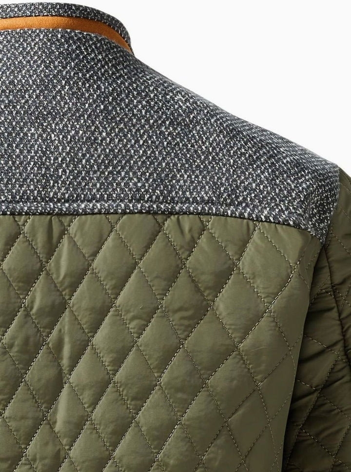 Jeffrey | Diamond Quilted Snap Front Mens Puffer Jacket