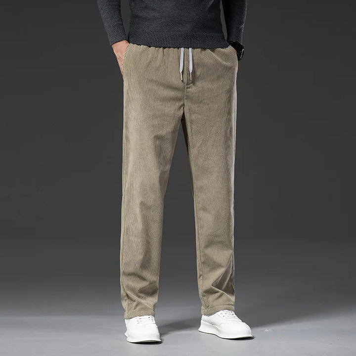 Jeffrey | Stylish Straight Leg Drawstring Corduroy Pants