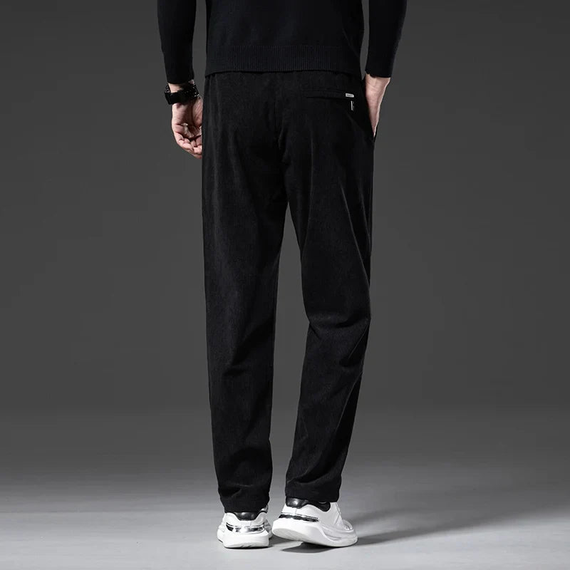Jeffrey | Stylish Straight Leg Drawstring Corduroy Pants