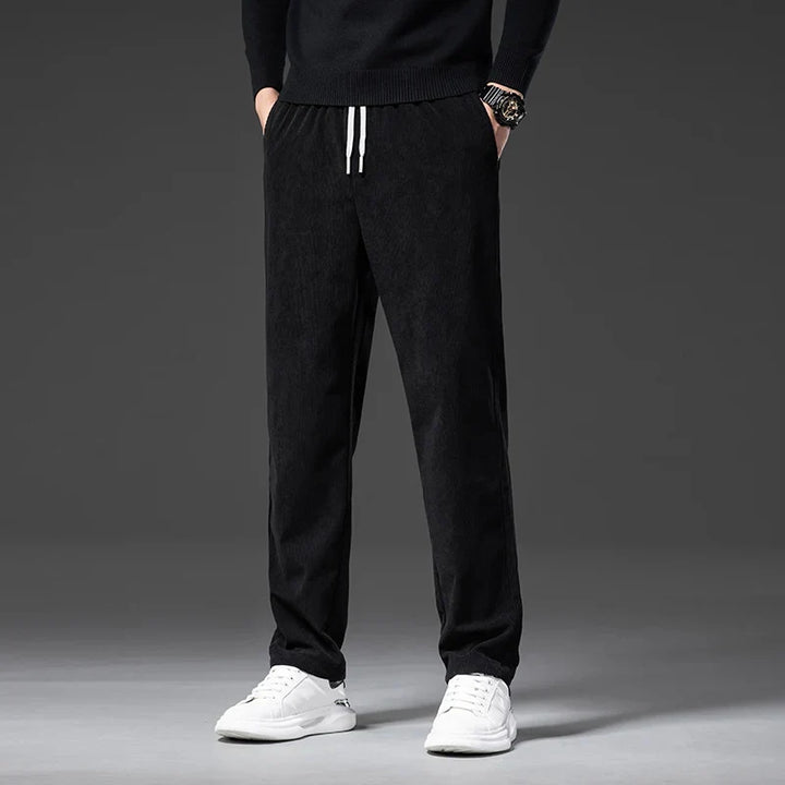 Jeffrey | Stylish Straight Leg Drawstring Corduroy Pants