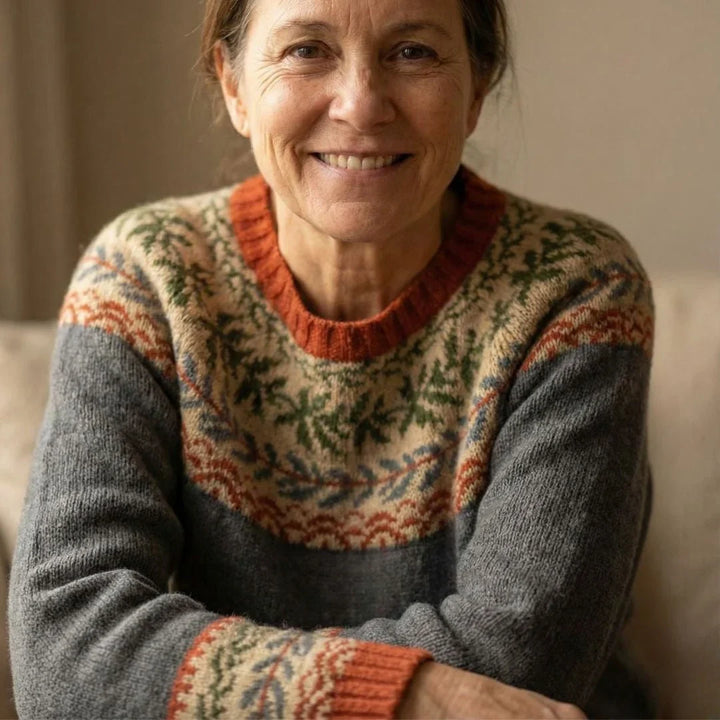 Jennifer | Cozy Fair Isle Long Sleeve Pullover Sweater