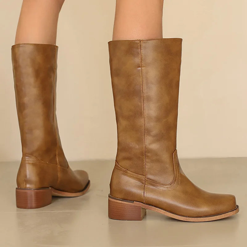 Jennifer | Effortless Knee High Block Heel Boots