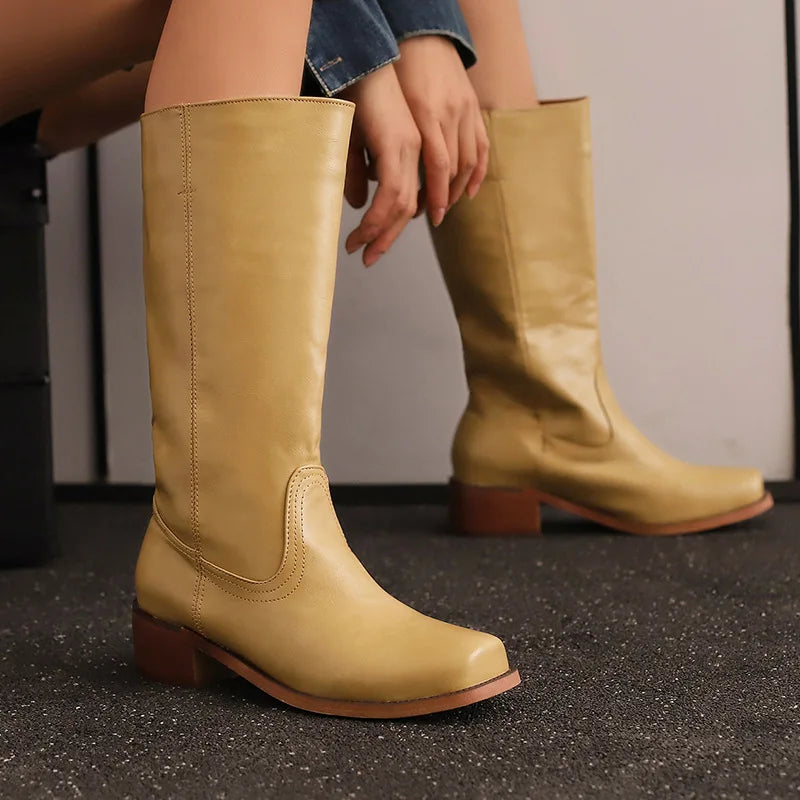 Jennifer | Effortless Knee High Block Heel Boots