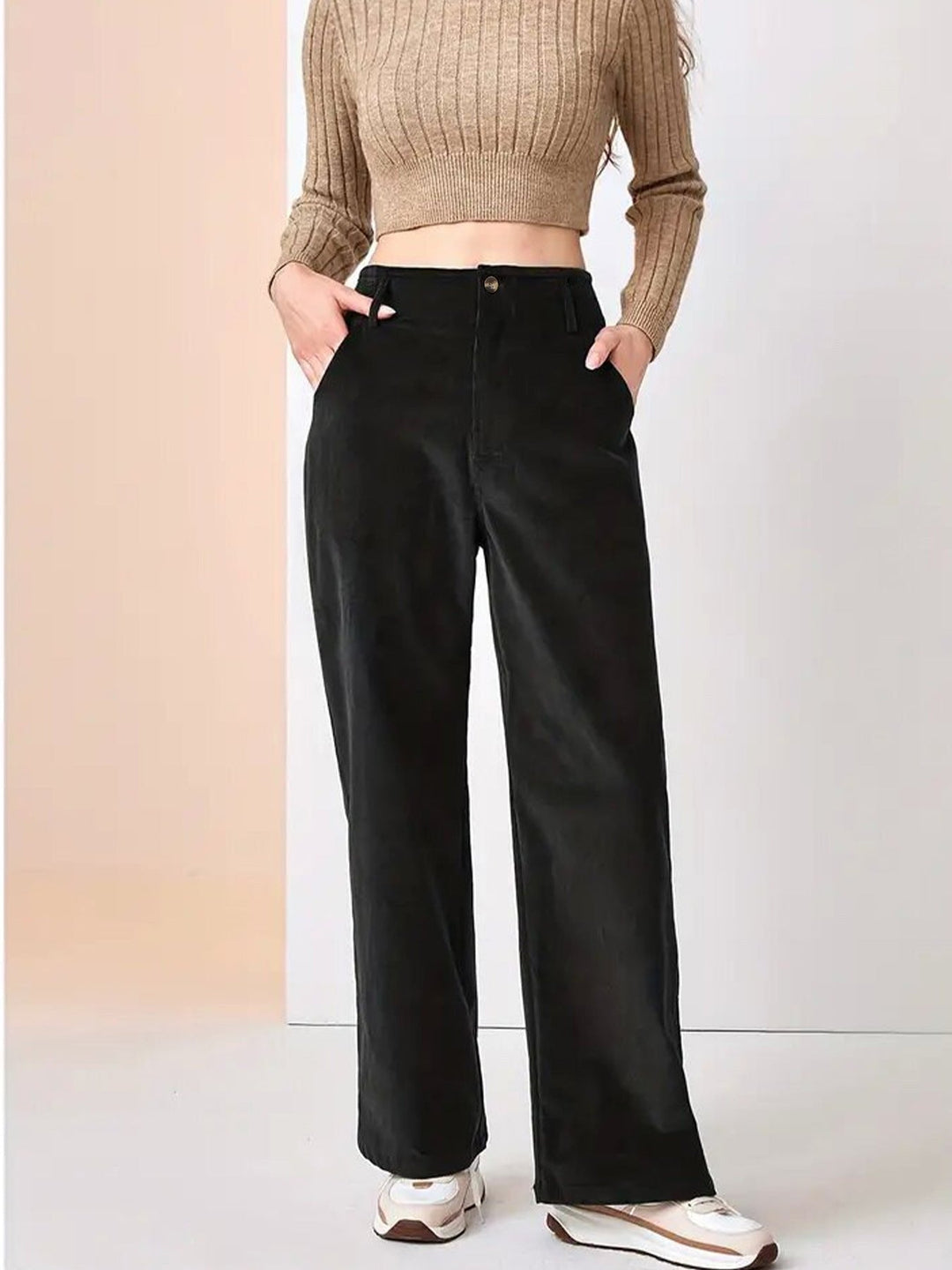 Jessica | Classic High Waisted Wide Leg Corduroy Pants