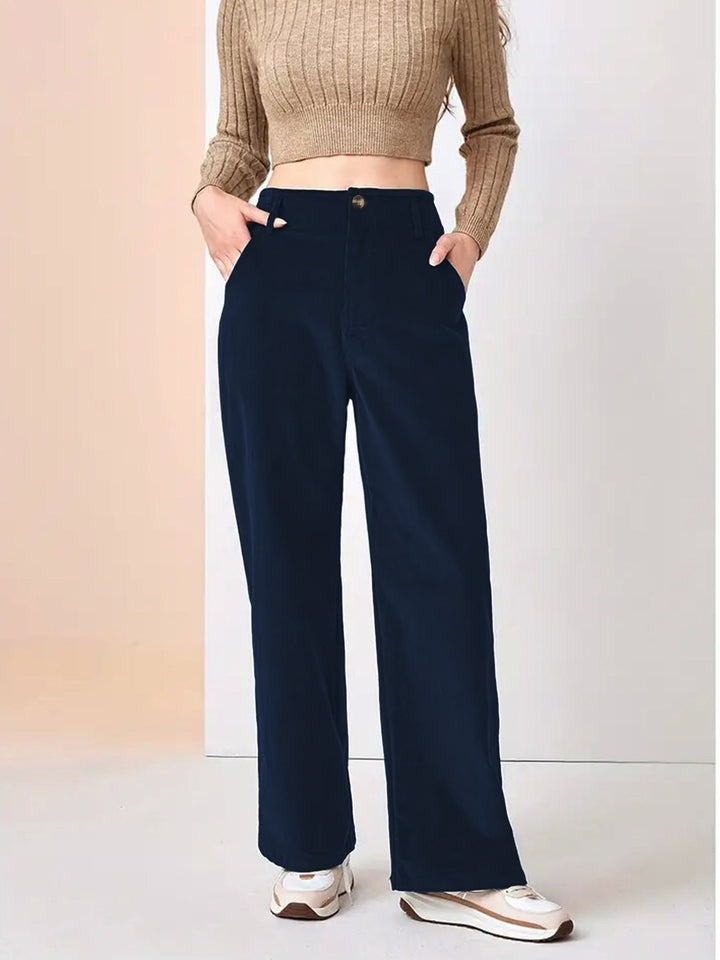 Jessica | Classic High Waisted Wide Leg Corduroy Pants