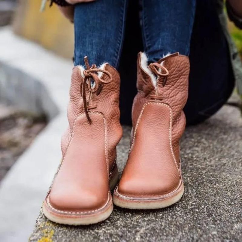 Jessica | Refined Shearling-Lined Lace-Up Snow Boots