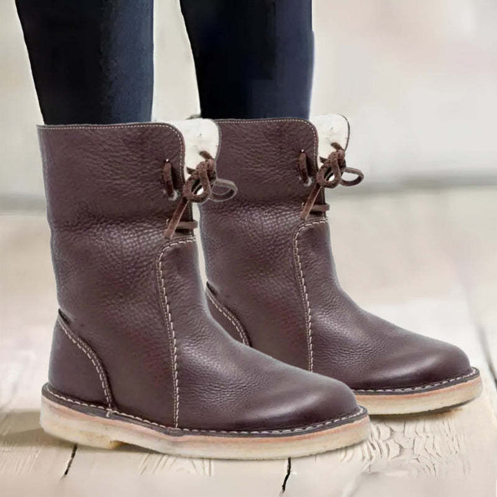 Jessica | Refined Shearling-Lined Lace-Up Snow Boots