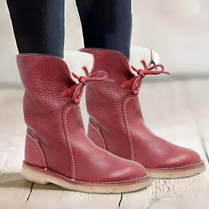 Jessica | Refined Shearling-Lined Lace-Up Snow Boots