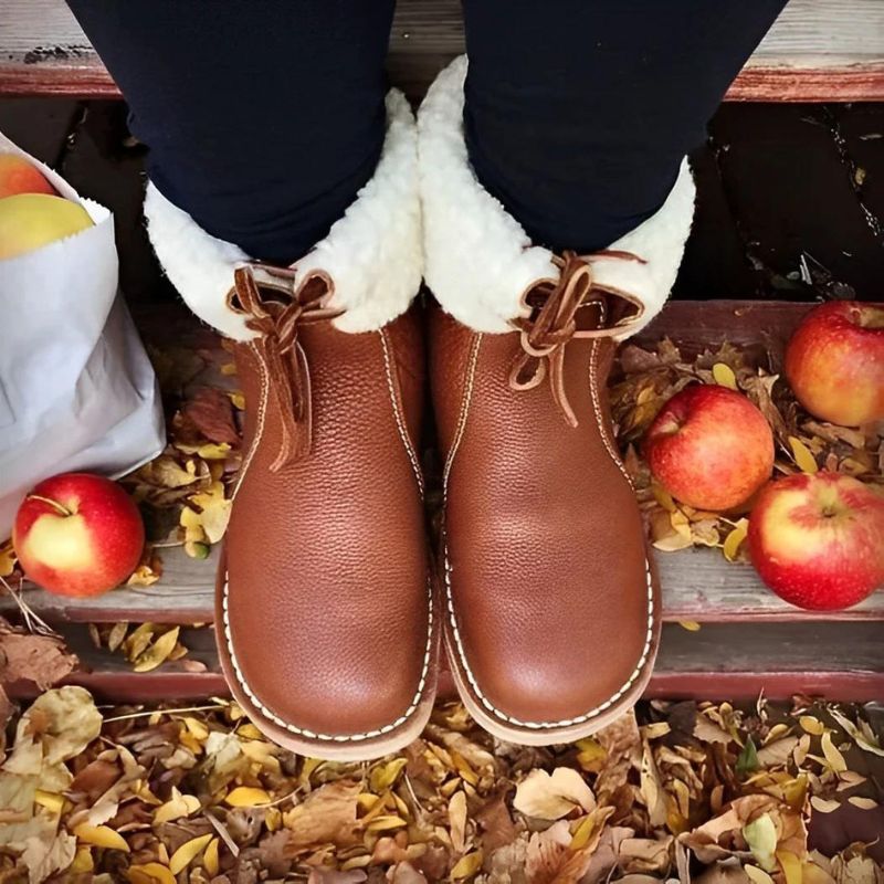 Jessica | Refined Shearling-Lined Lace-Up Snow Boots