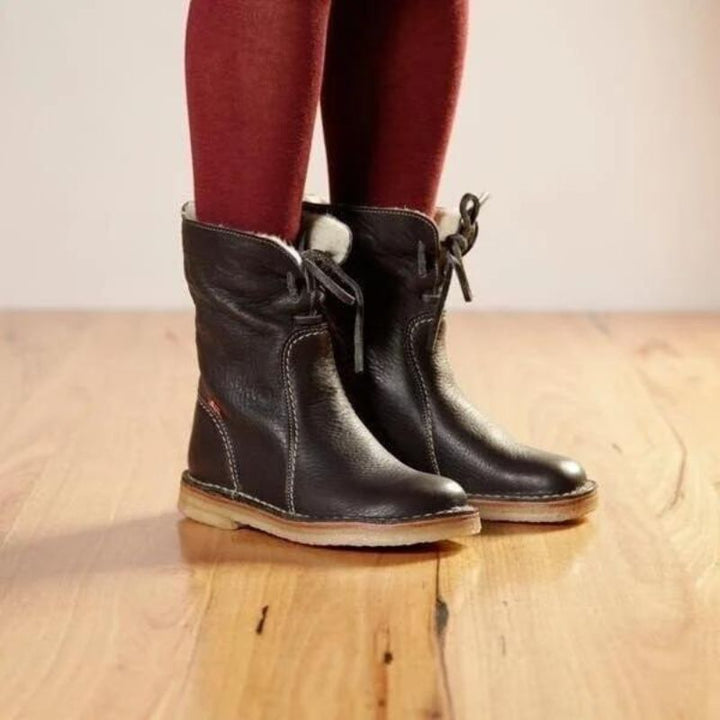 Jessica | Refined Shearling-Lined Lace-Up Snow Boots
