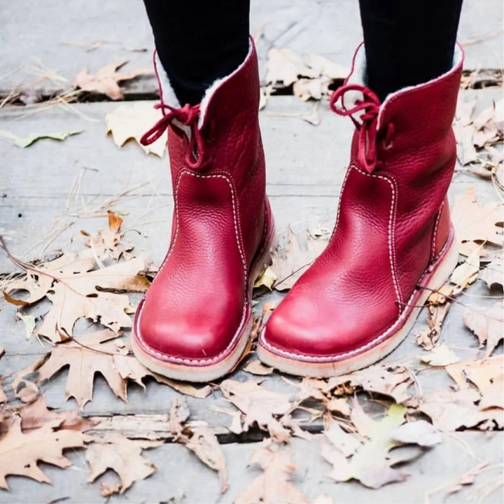 Jessica | Refined Shearling-Lined Lace-Up Snow Boots