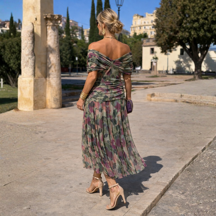 Jessica | Timeless Draped V-Neck Fall Wedding Guest Maxi Dress