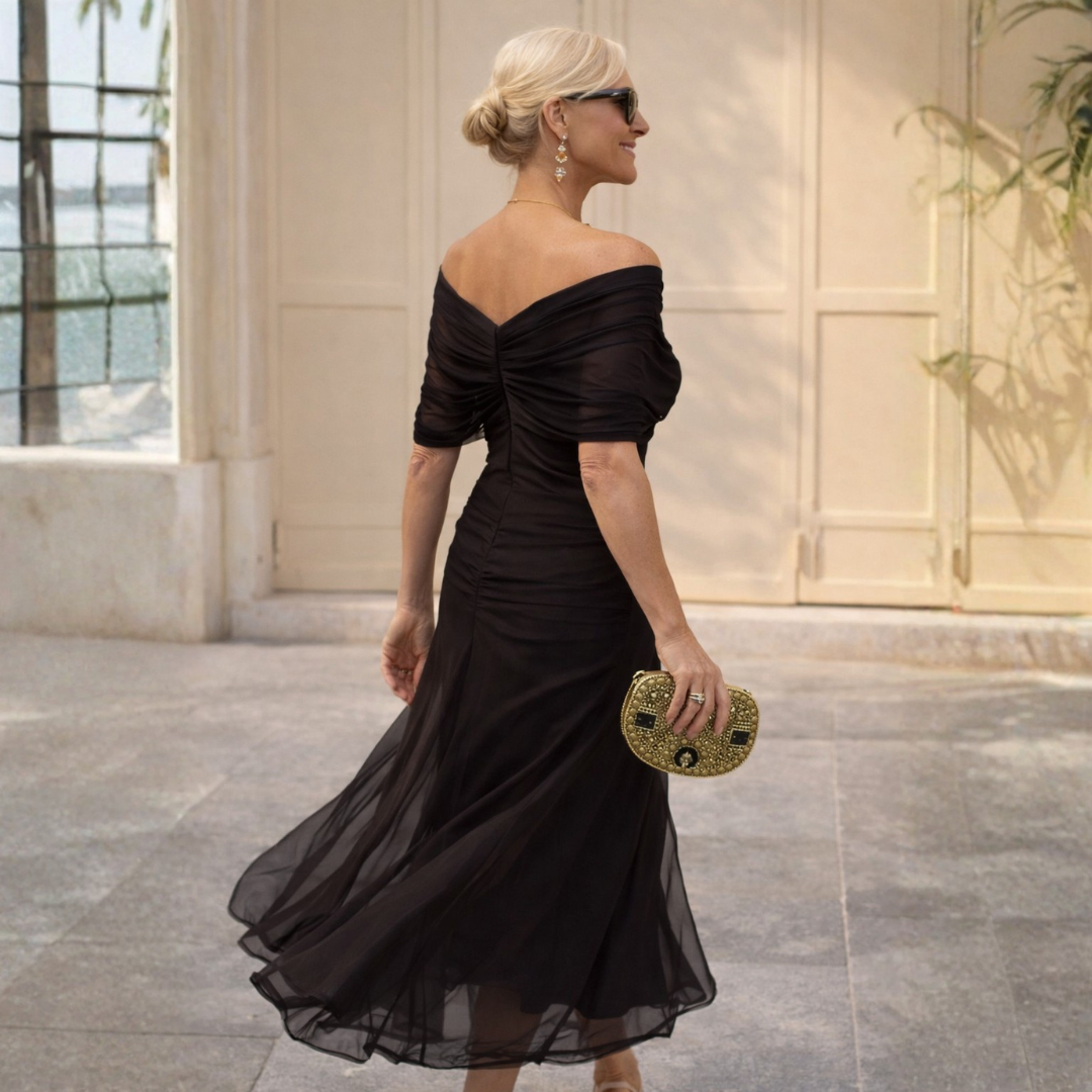 Jessica | Timeless Draped V-Neck Fall Wedding Guest Maxi Dress