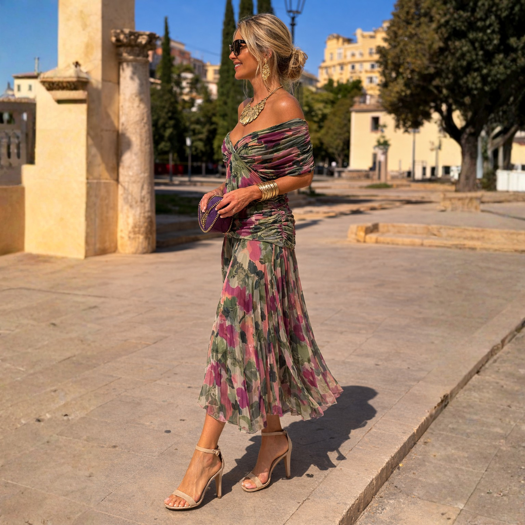 Jessica | Timeless Draped V-Neck Fall Wedding Guest Maxi Dress