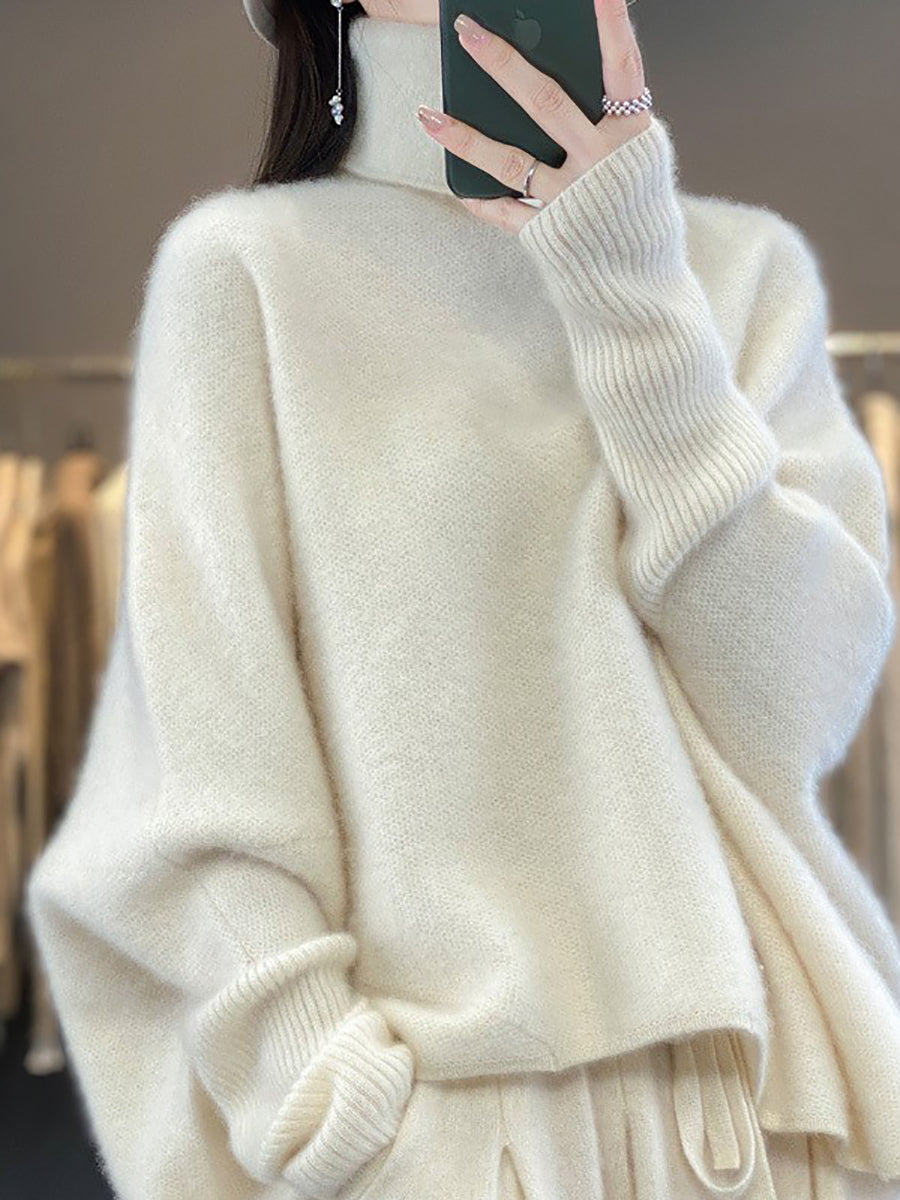 Joan | Cozy Oversized Batwing Sleeve Turtleneck Sweater