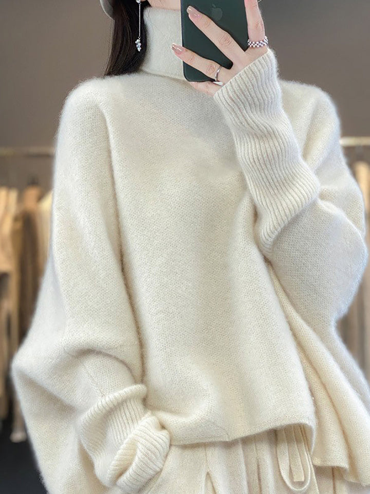 Joan | Cozy Oversized Batwing Sleeve Turtleneck Sweater