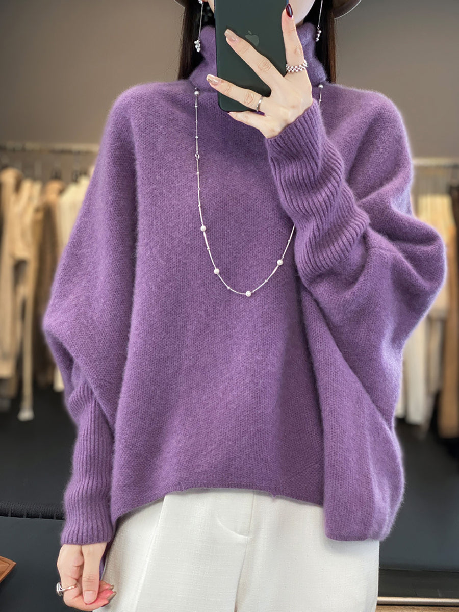 Joan | Cozy Oversized Batwing Sleeve Turtleneck Sweater