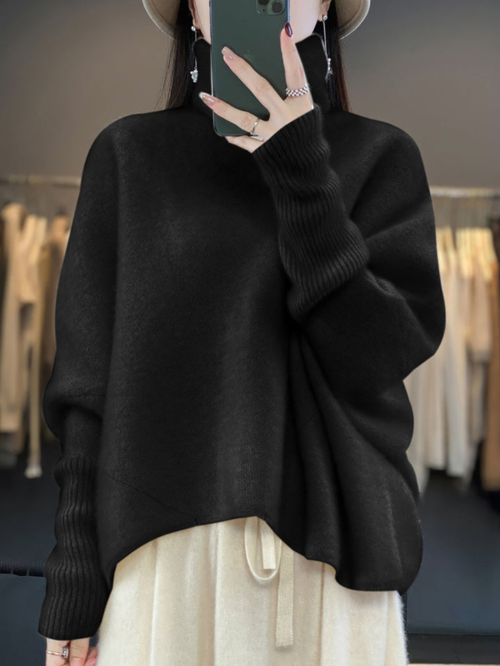 Joan | Cozy Oversized Batwing Sleeve Turtleneck Sweater
