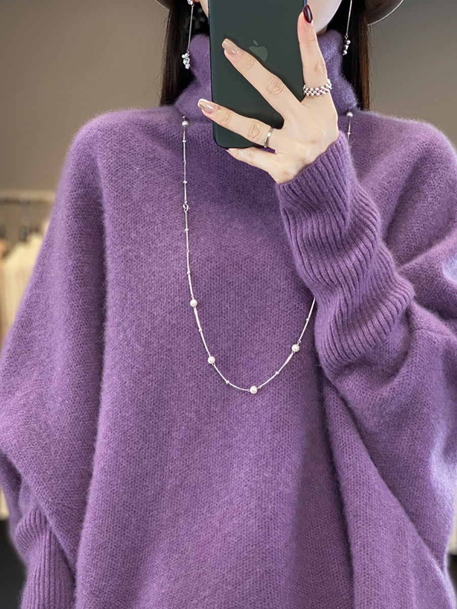 Joan | Cozy Oversized Batwing Sleeve Turtleneck Sweater