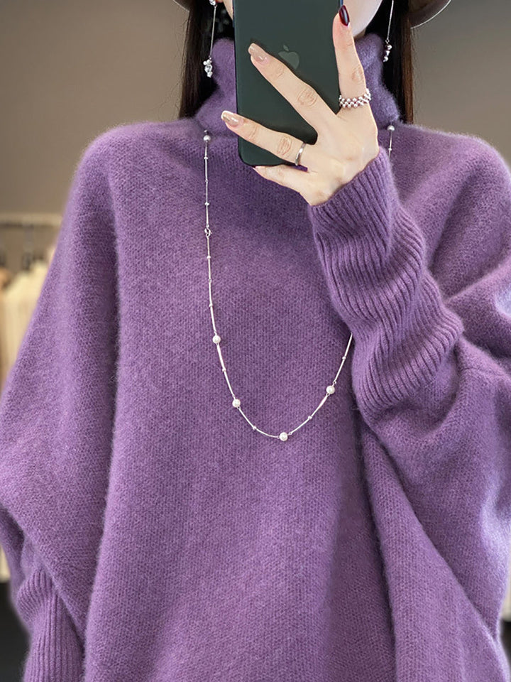 Joan | Cozy Oversized Batwing Sleeve Turtleneck Sweater