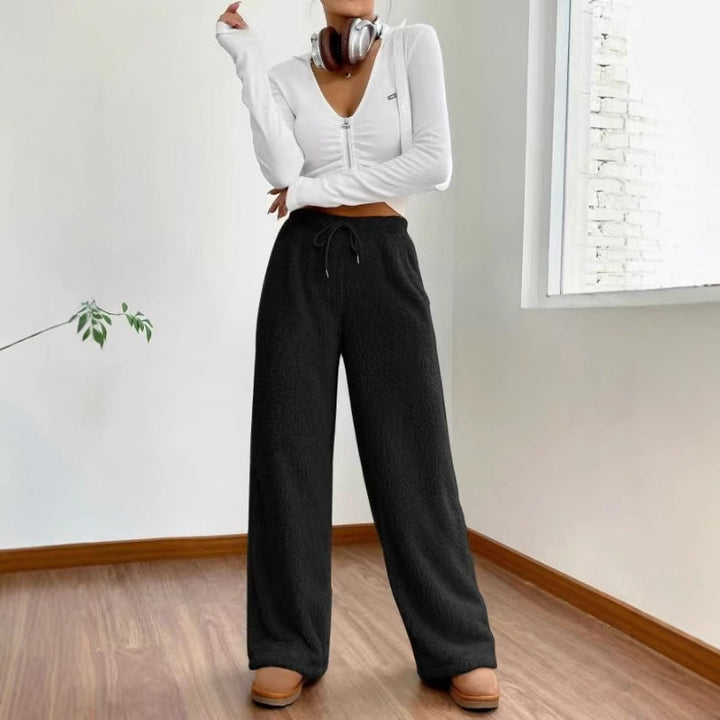 Joan | Graceful Wide Leg Sweatpants with Drawstring Waist