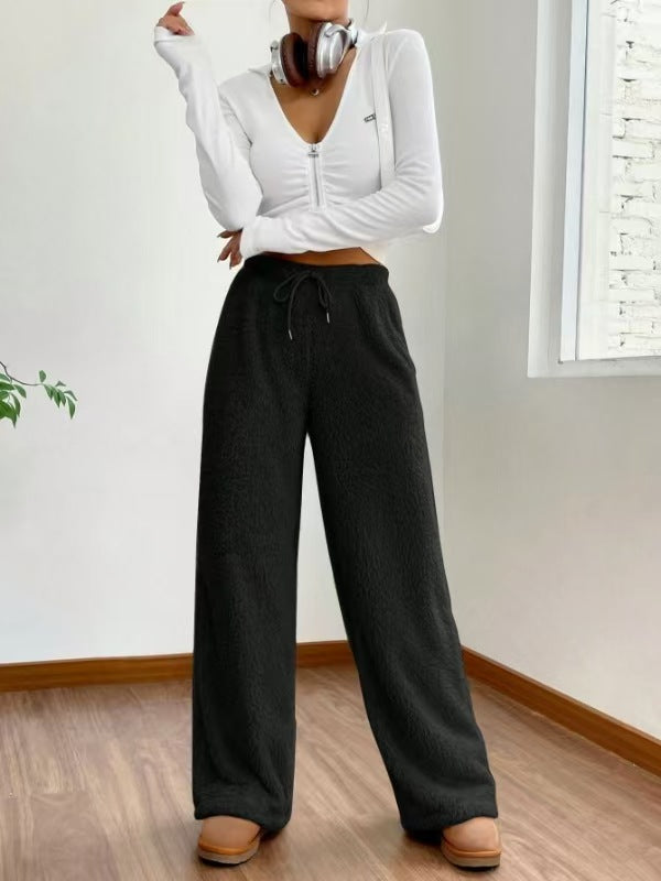 Joan | Graceful Wide Leg Sweatpants with Drawstring Waist