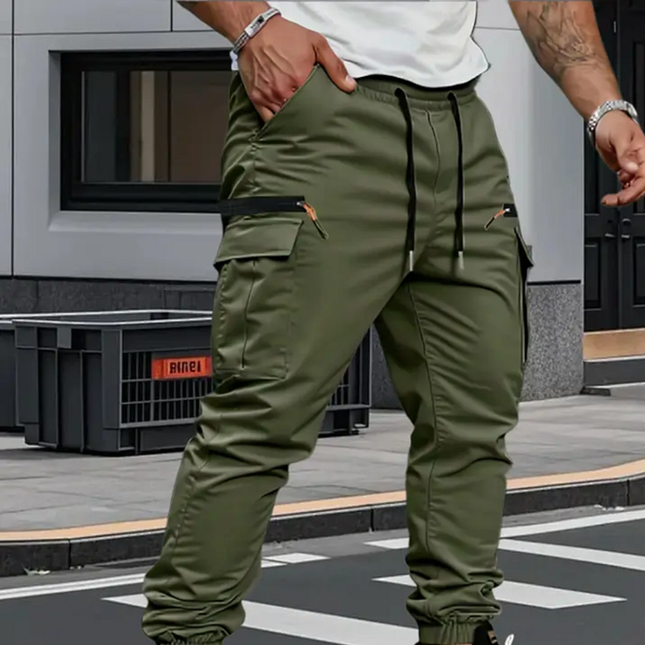 Jonathan | Sophisticated Tapered Cargo Pants with Zip Pockets