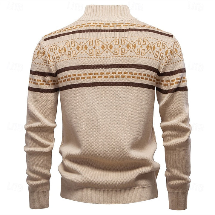 Joshua | Classic Fair Isle Zip-Up Mens Xmas Sweaters