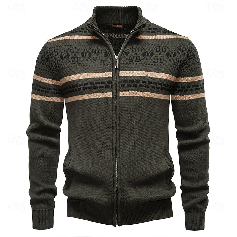 Joshua | Classic Fair Isle Zip-Up Mens Xmas Sweaters