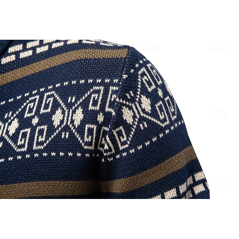 Joshua | Classic Fair Isle Zip-Up Mens Xmas Sweaters