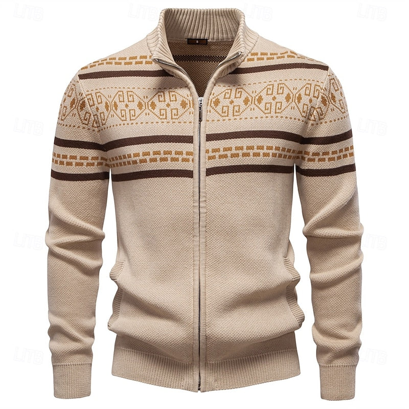 Joshua | Classic Fair Isle Zip-Up Mens Xmas Sweaters