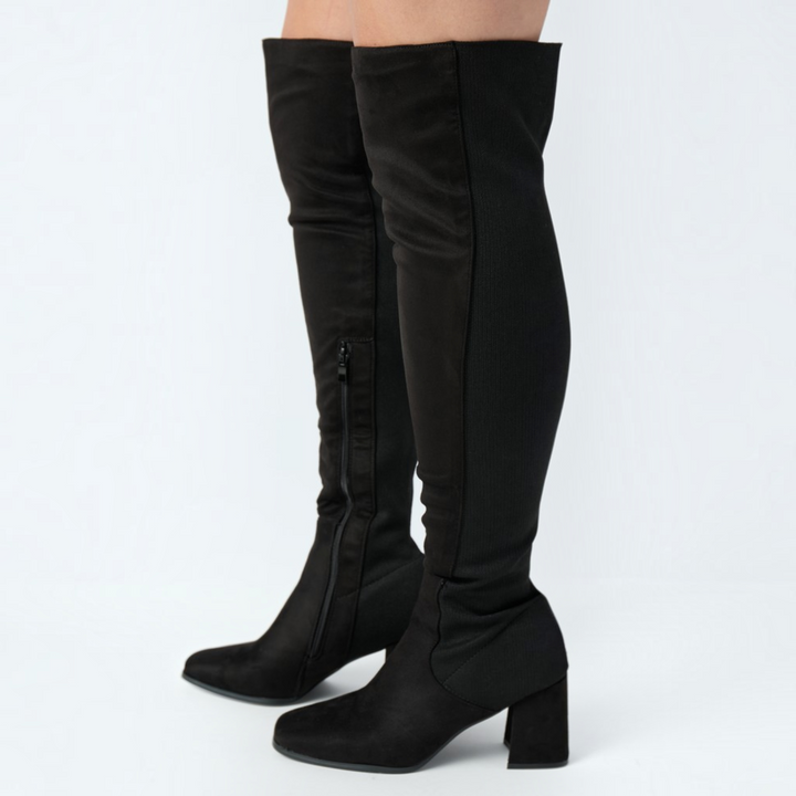 Joyce | Classic Over The Knee Boots with Stretch Back Panel