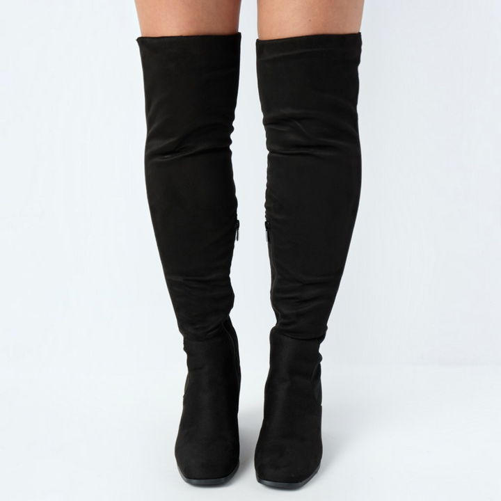 Joyce | Classic Over The Knee Boots with Stretch Back Panel