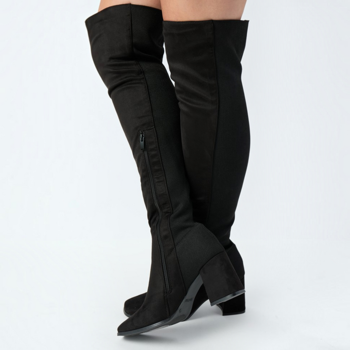 Joyce | Classic Over The Knee Boots with Stretch Back Panel