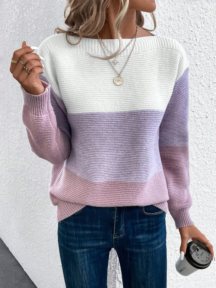 Joyce | Refined Colorblock Christmas Cardigan Sweater