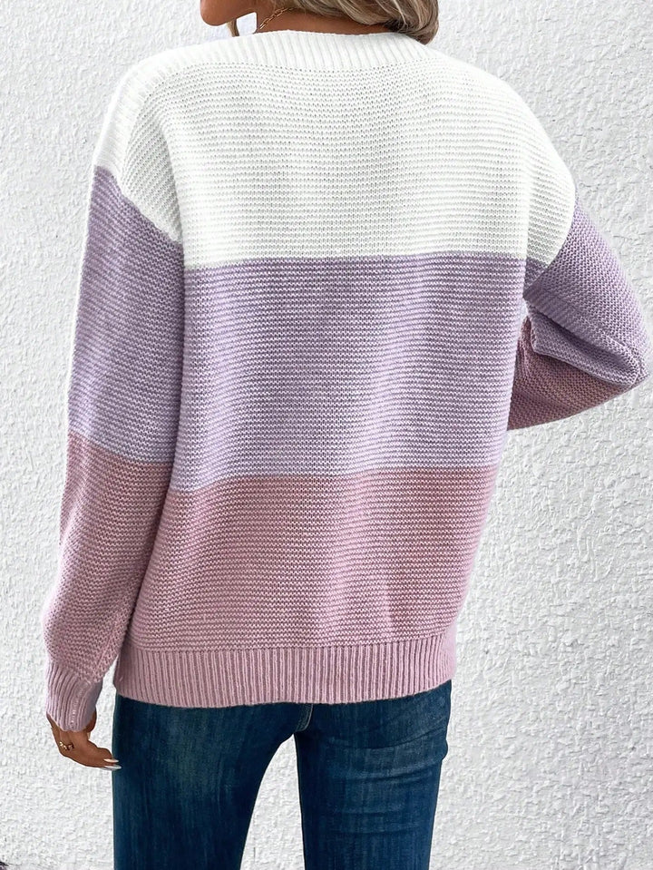 Joyce | Refined Colorblock Christmas Cardigan Sweater