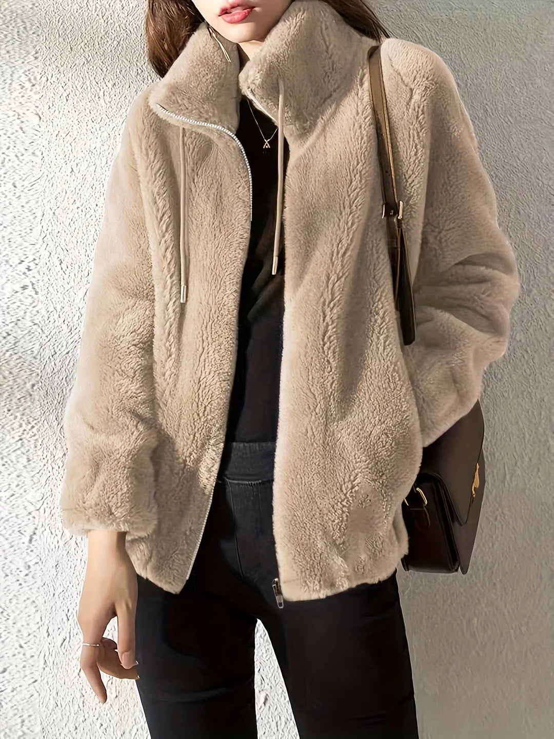 Joyce | Stylish Plush Fleece Jacket with High Neck Collar
