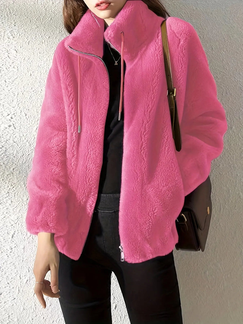 Joyce | Stylish Plush Fleece Jacket with High Neck Collar